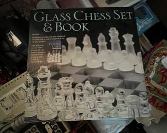 Glass Chess Set New Old Stock
