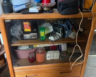Teak TV Stand with glass front