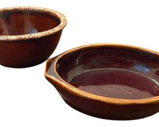 Vintage Brown Drip Hull Pottery