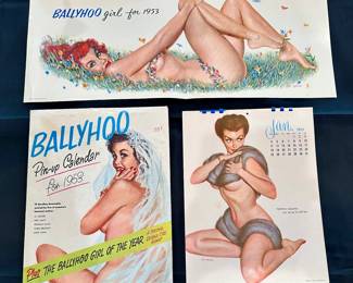 Ballyhoo Pin Up Calendar 1953 with Bonus Poster!
