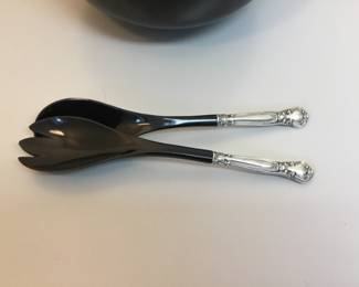Towle Sterling Mounted Bowl and 2 spoons with sterling handles $150