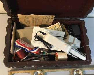 Box with sewing supplies $20