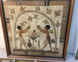 Framed art, textile not paint $75