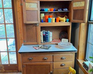 antique Hoosier kitchen cabinet