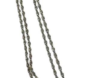 14K White Gold Flower Necklace