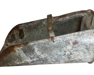 Antique Galvanized Metal Feed Scoop