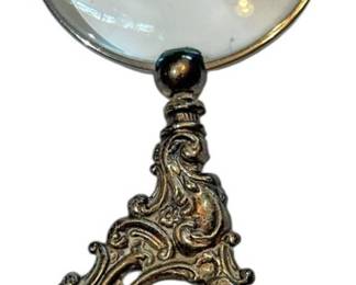 Ornate Silver Colored Magnifying Glass