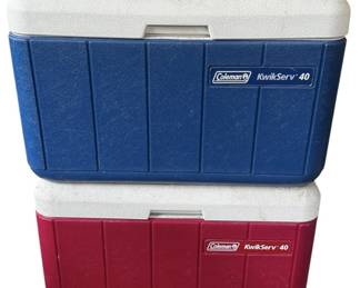 2 Coleman KwikServ 40 Coolers
