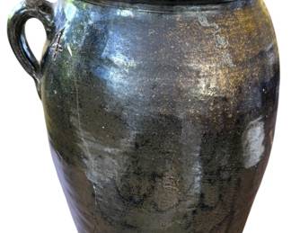 Black Glazed Pottery Crock