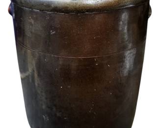 Brown Glazed Pottery Crock