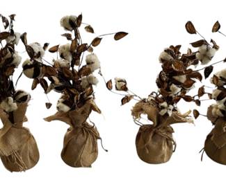 Cotton Twig Burlap Tabletop Centerpieces
