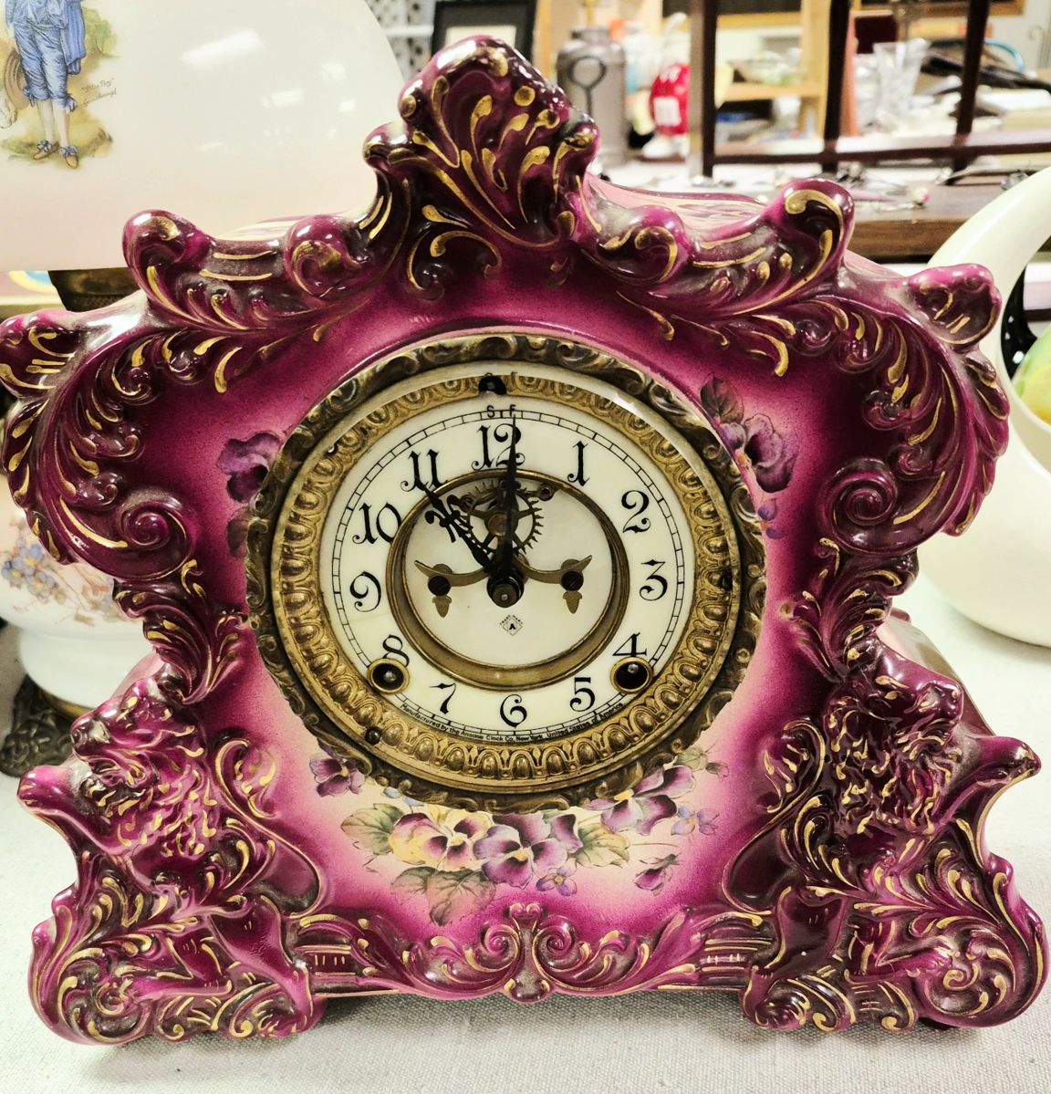 Save The Date and plan on attending next weekend's Large 2 Day Pen and Pencil Estate Sale. Contents of 7 different estates and families items under one roof.  Vintage clocks from 2 different estates.  Ansonia "Reporter" porcelain clock