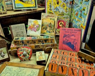 Antique blocks and puzzles