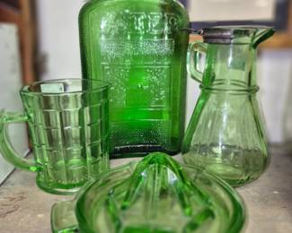Green depression glass