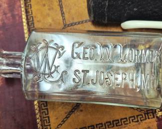 Hard to find St. Joseph collectibles. "Geo. W. Lormor St. Joseph, MO" bottle