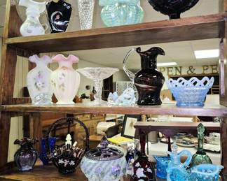 Much glassware, pottery and china. Large selection of Fenton