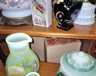 3 pcs. Fenton Limited Edition handpainted Guest Set plus much other Fenton-some with original box