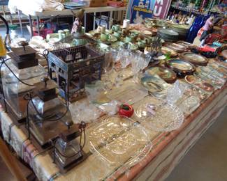 Collectible Glassware, Bird Cage and More.
