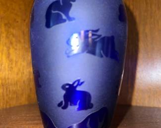Arthur Court Blue bunny glass