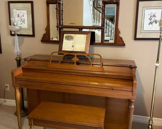 Closer view of Winter piano