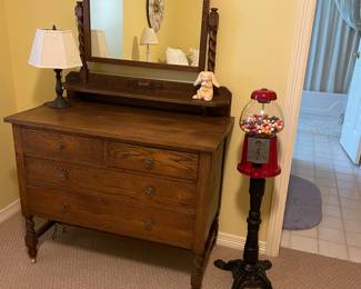 More antique furniture & heavy iron gumball machine