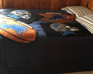 Lions rugs $5 each - Full mattress and frame $20