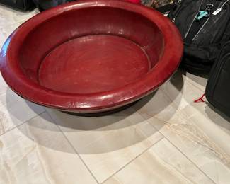 RED LACQUER BOWL- WASHING TUB