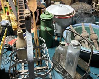 PING PONG TABLE FULL OF ANTIQUES