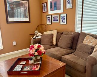 SOFA, STICKLEY COFFEE TABLE & HOME DECOR