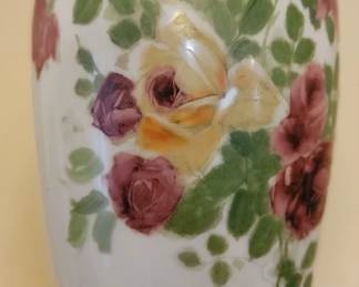 Antique Hand Painted Tall Vase