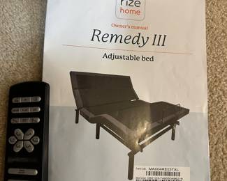 Rize Remedy III adjustable bed instruction manual and remote