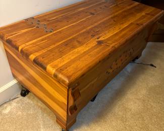 Cedar hope chest with brass hardware