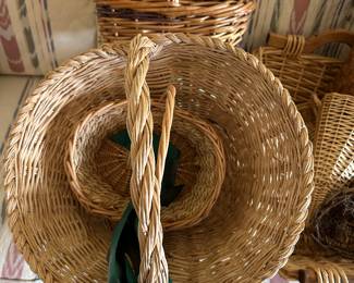Collection of woven wicker baskets