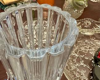 Clear cut glass vase