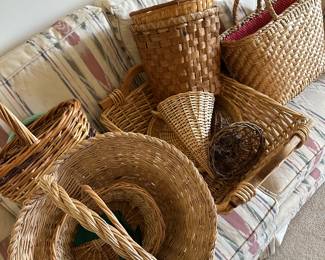 Assorted wicker baskets in various shapes