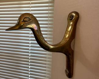 Brass duck head wall hook