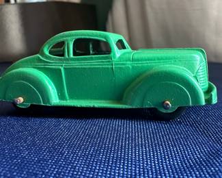 Vintage green plastic toy car