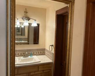 203 LargeBevelEdgeGoldFrameMirror