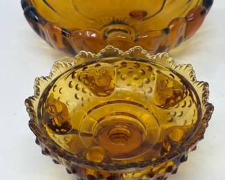 81 FentonCandleBowlIndianaGlassSunflowerBowl