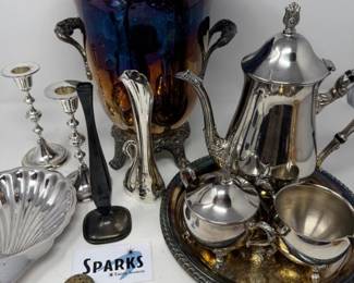 221 SilverplateCollectionBottleChillerTeaServiceBellini