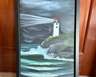 209 LightHouseinADarkSeaOriginalPaintingbyDunnington