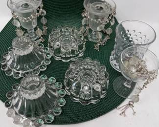 142 MCMMasseriniBaroccoClearGlassCandleHolders3Sets