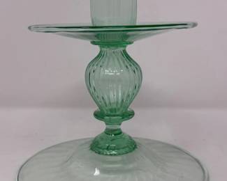 103 MuranoGlassMintGreenCandlestick