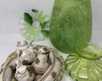 110 ThickGlassFloorVaseUniquePlateofFruit