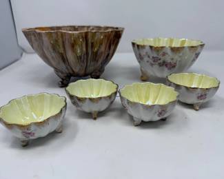 29 1963HannaDecorativeBowl5PieceFootedPorcelain