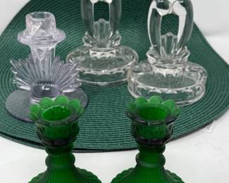 30 5ArtDecoGlassCandleHolders