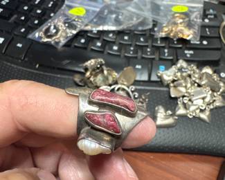 JASPER AND PERAL NAVAJO RING