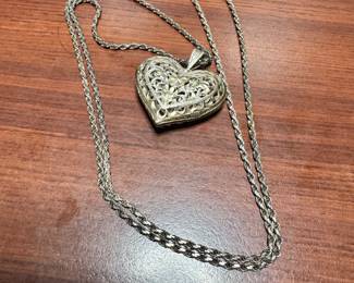 STERLING NECKLACE AND PENDENT