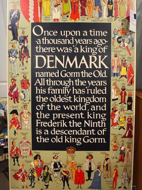 Vintage poster - Danish Kings, from Grom to Frederik IX