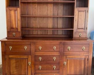Stickley Queen Anne sideboard and hutch, 1959, original finishes and handles.